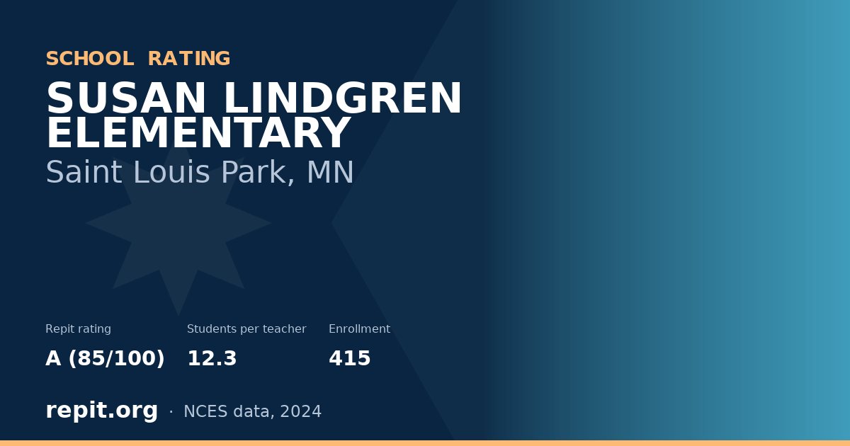 SUSAN LINDGREN ELEMENTARY, Saint Louis Park, MN — Repit school rating A (85/100)