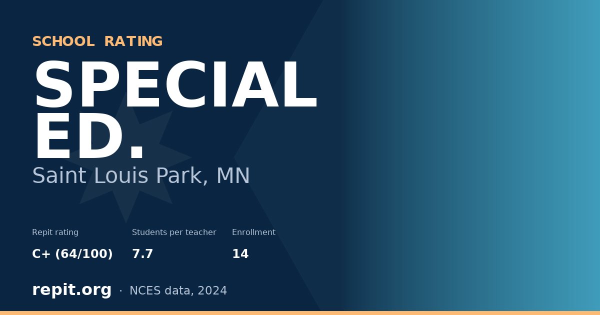 SPECIAL ED., Saint Louis Park, MN — Repit school rating C+ (64/100)