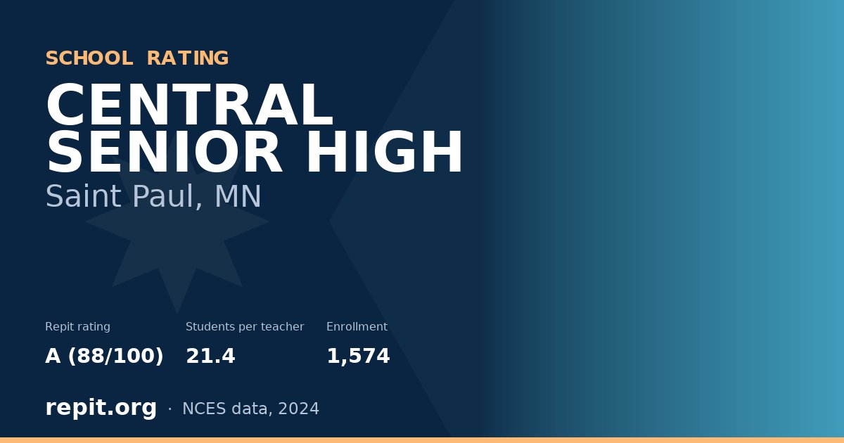 CENTRAL SENIOR HIGH, Saint Paul, MN — Repit school rating A (88/100)