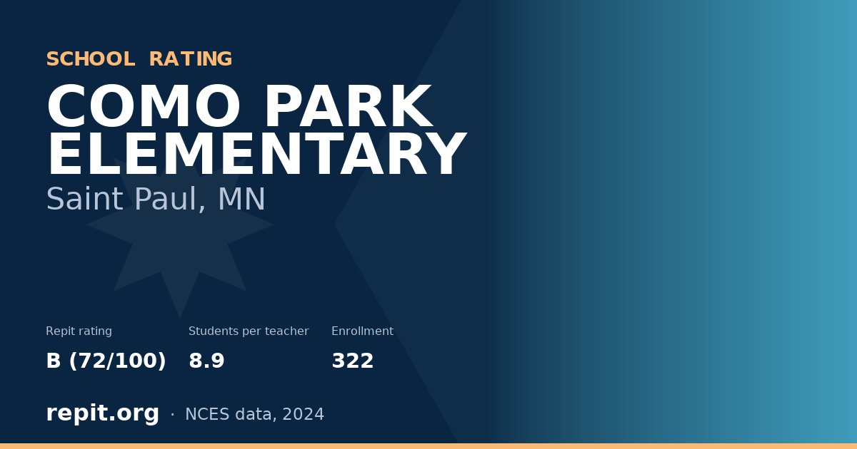 COMO PARK ELEMENTARY, Saint Paul, MN — Repit school rating B (72/100)