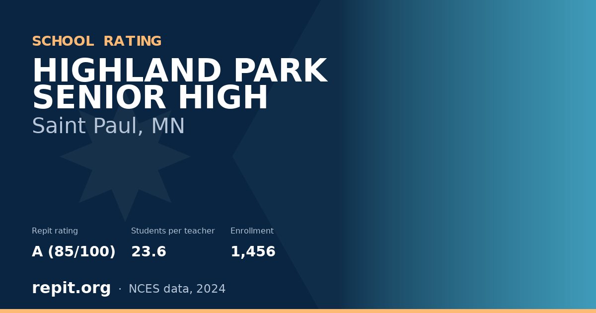 HIGHLAND PARK SENIOR HIGH, Saint Paul, MN — Repit school rating A (85/100)