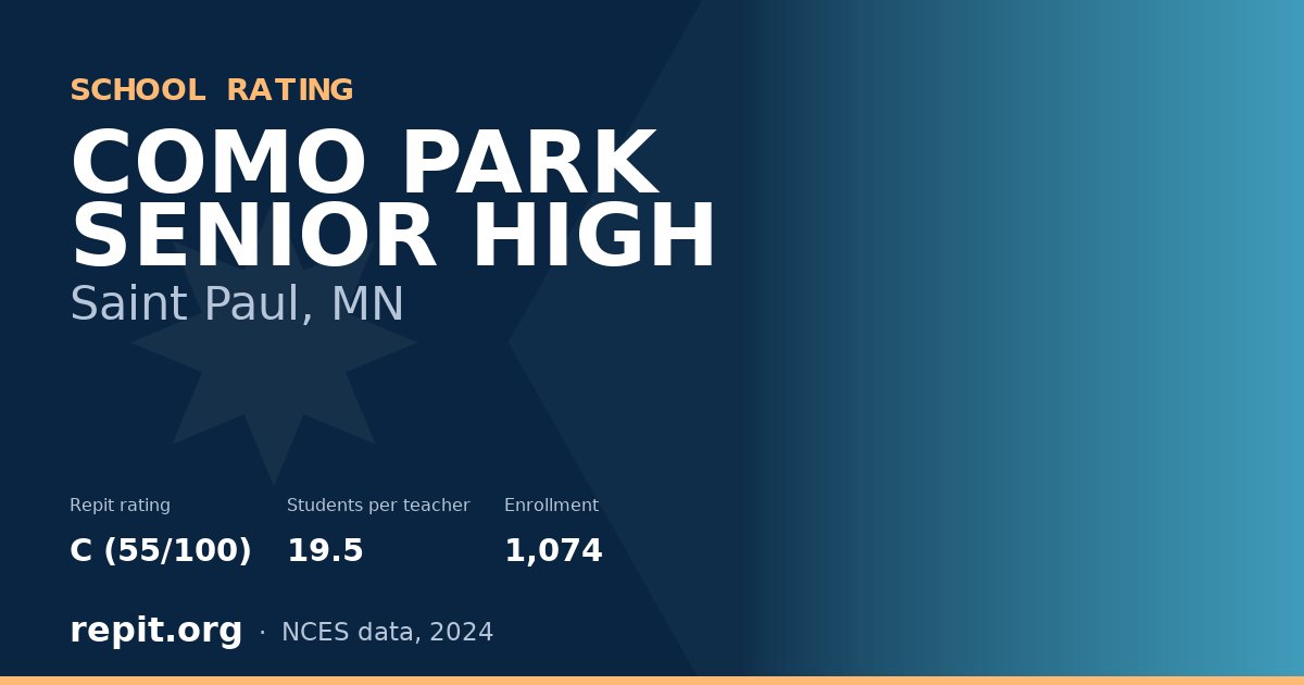 COMO PARK SENIOR HIGH, Saint Paul, MN — Repit school rating C (55/100)