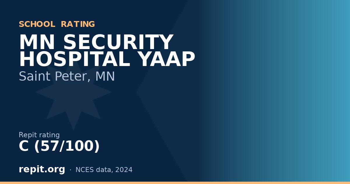 MN SECURITY HOSPITAL YAAP, Saint Peter, MN — Repit school rating C (57/100)