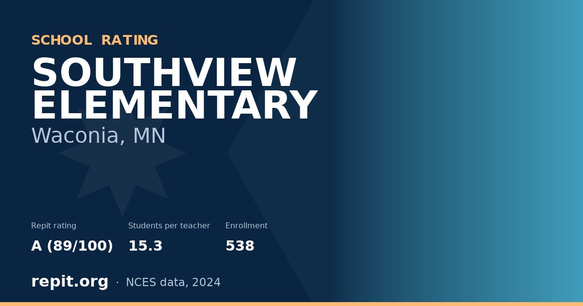 SOUTHVIEW ELEMENTARY, Waconia, MN — Repit school rating A (89/100)