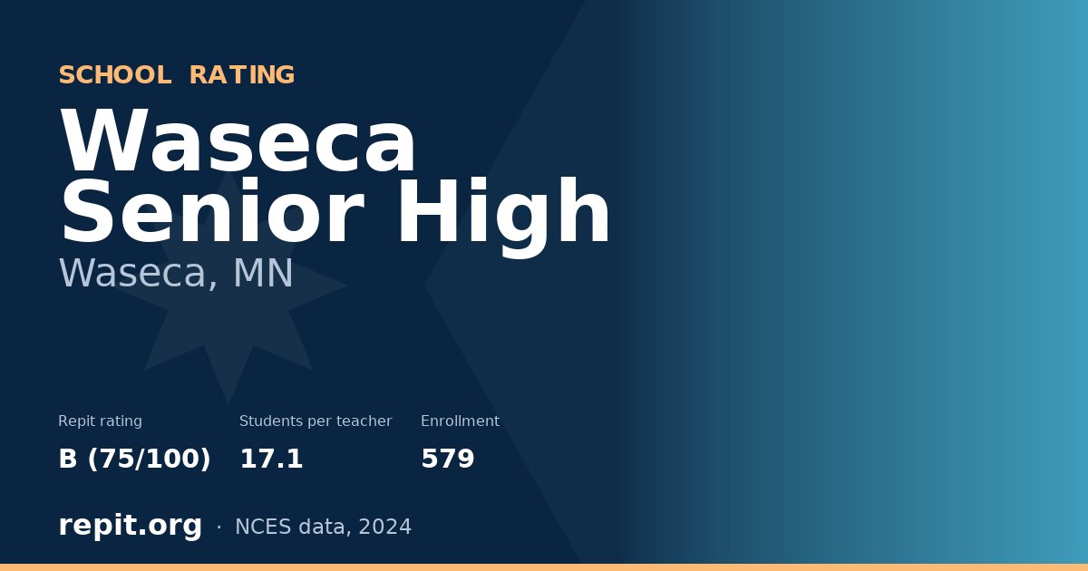 Waseca Senior High, Waseca, MN — Repit school rating B (75/100)