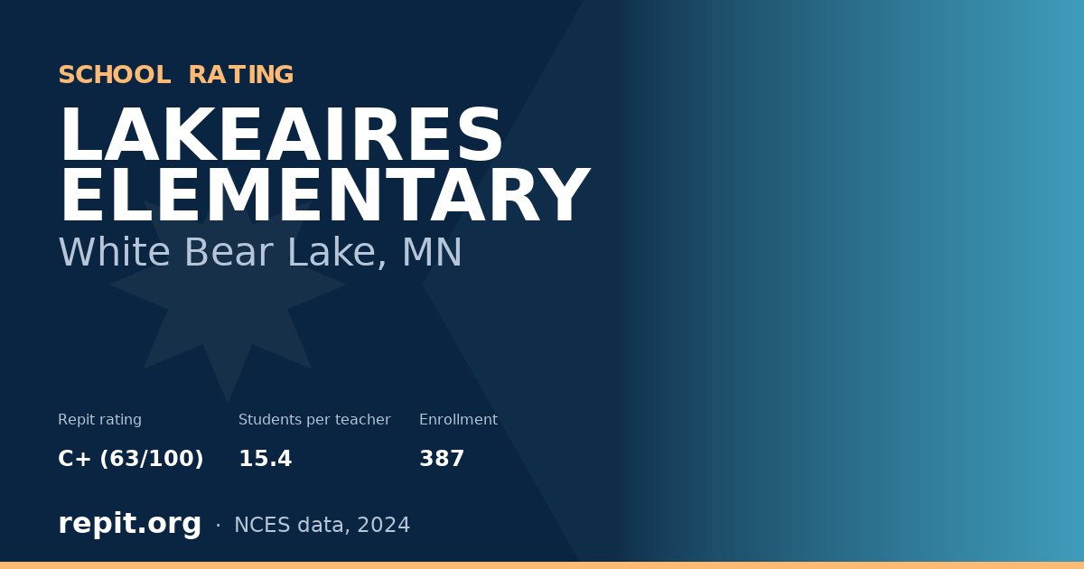LAKEAIRES ELEMENTARY, White Bear Lake, MN — Repit school rating C+ (63/100)