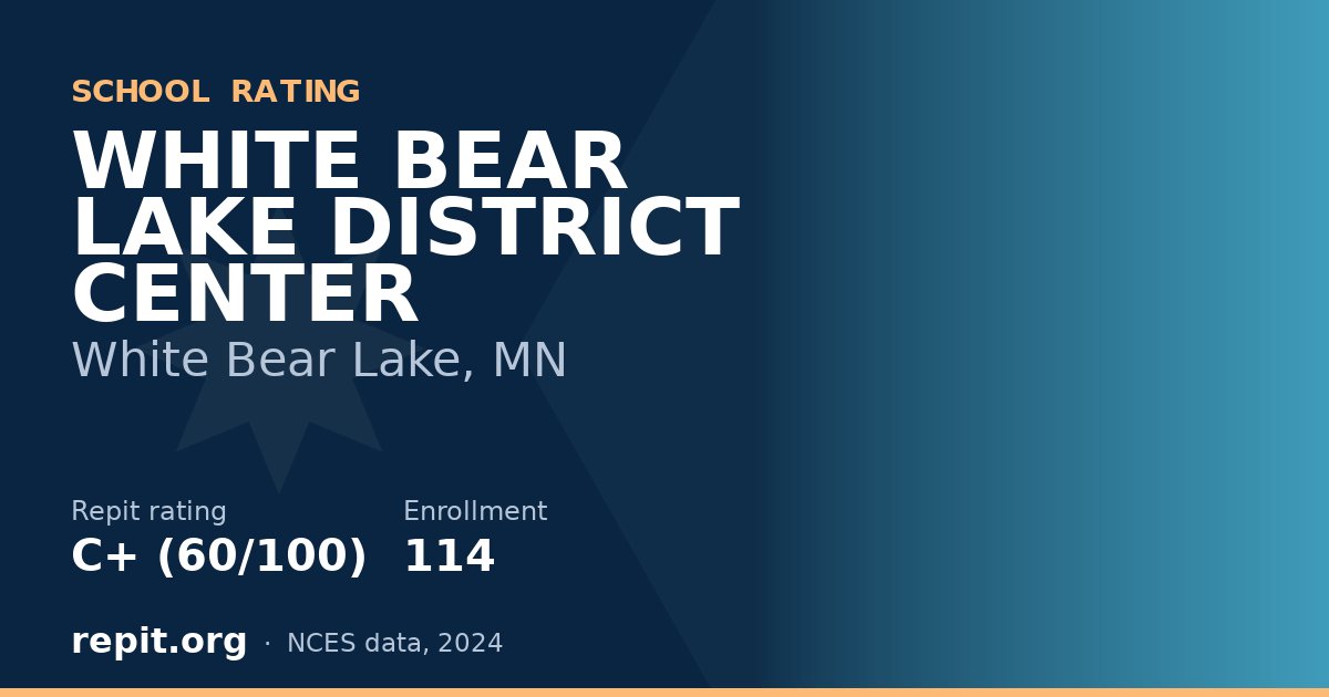 WHITE BEAR LAKE DISTRICT CENTER, White Bear Lake, MN — Repit school rating C+ (60/100)