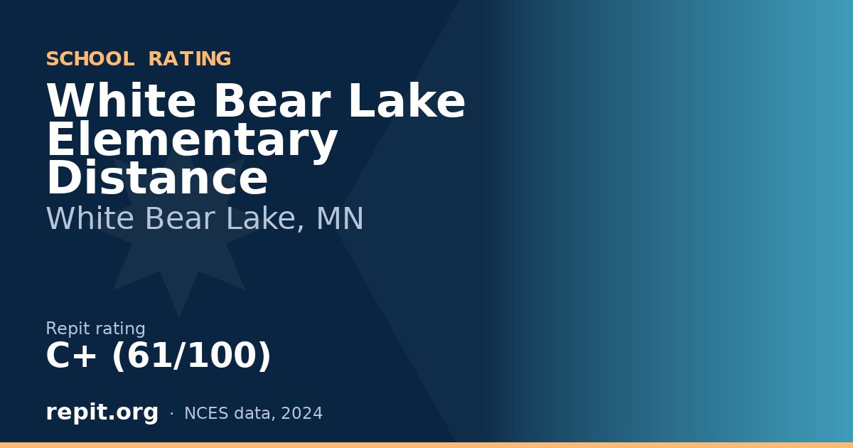 White Bear Lake Elementary Distance, White Bear Lake, MN — Repit school rating C+ (61/100)