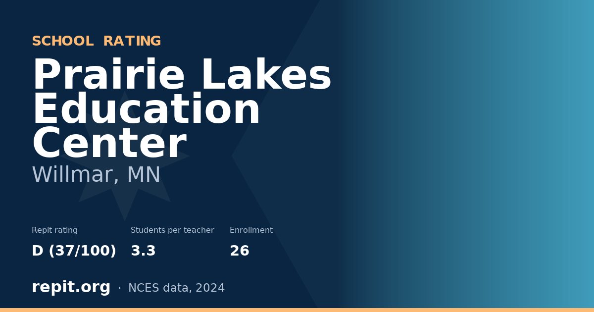 Prairie Lakes Education Center, Willmar, MN — Repit school rating D (37/100)