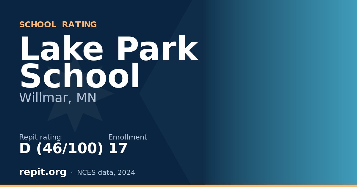 Lake Park School, Willmar, MN — Repit school rating D (46/100)