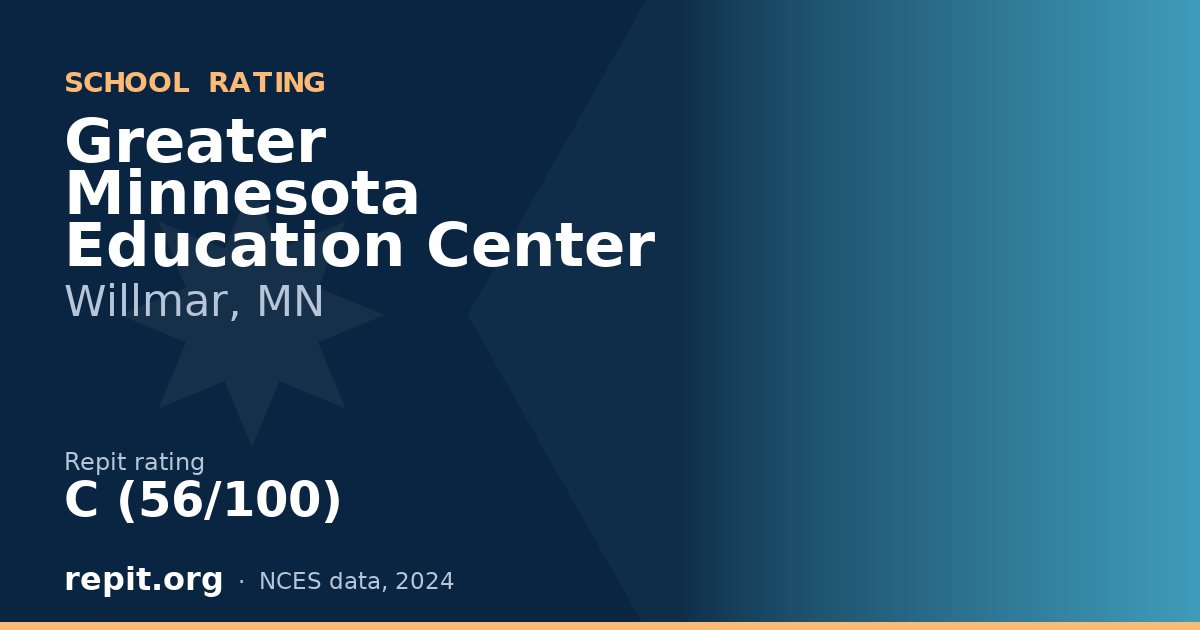 Greater Minnesota Education Center, Willmar, MN — Repit school rating C (56/100)