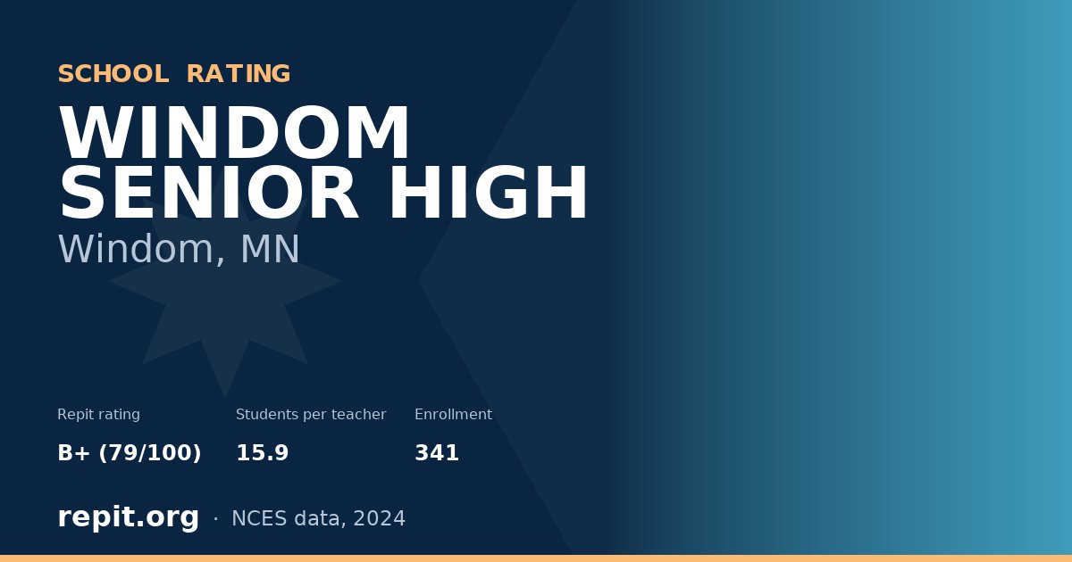 WINDOM SENIOR HIGH, Windom, MN — Repit school rating B+ (79/100)