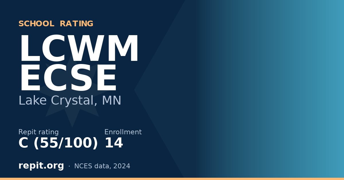 LCWM ECSE, Lake Crystal, MN — Repit school rating C (55/100)