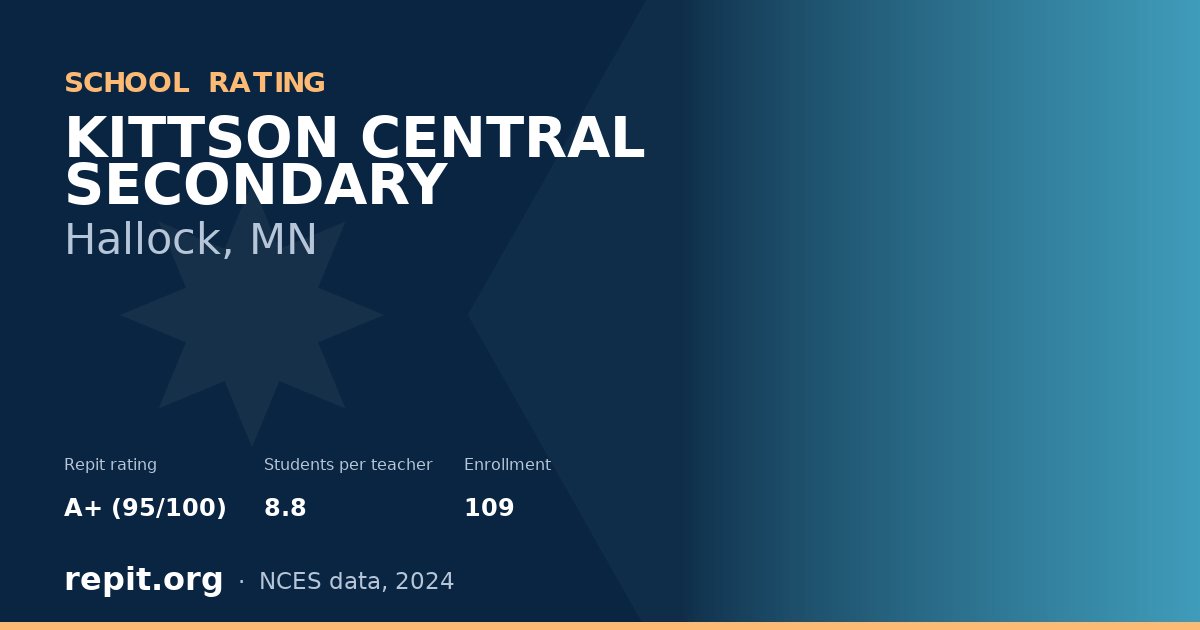 KITTSON CENTRAL SECONDARY, Hallock, MN — Repit school rating A+ (95/100)