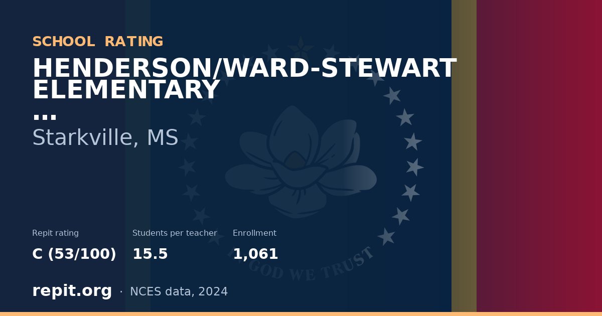 HENDERSON/WARD-STEWART ELEMENTARY, Starkville, MS — Repit school rating C (53/100)