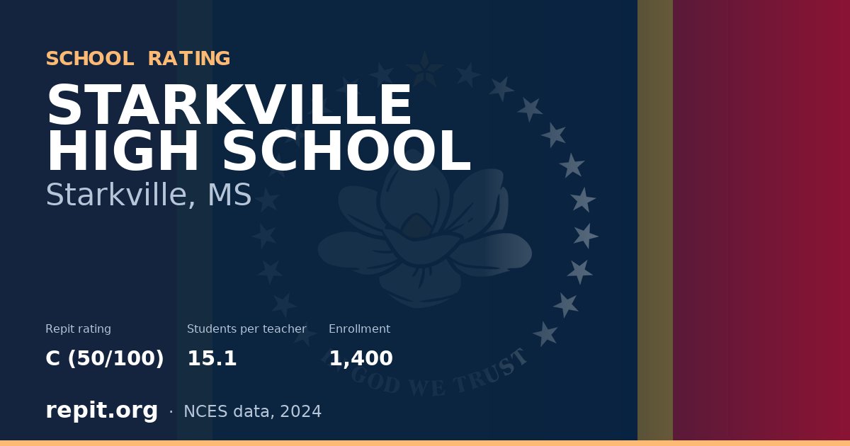STARKVILLE HIGH SCHOOL, Starkville, MS — Repit school rating C (50/100)