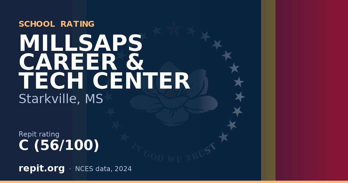 MILLSAPS CAREER & TECH CENTER, Starkville, MS — Repit school rating C (56/100)