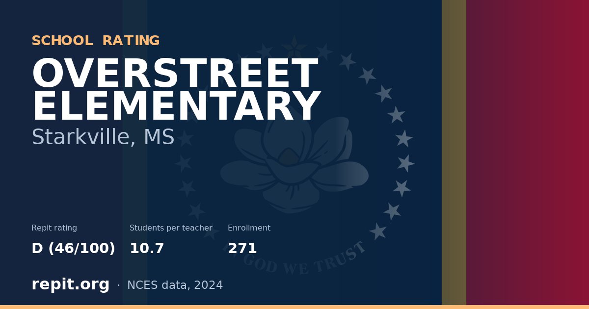 OVERSTREET ELEMENTARY, Starkville, MS — Repit school rating D (46/100)
