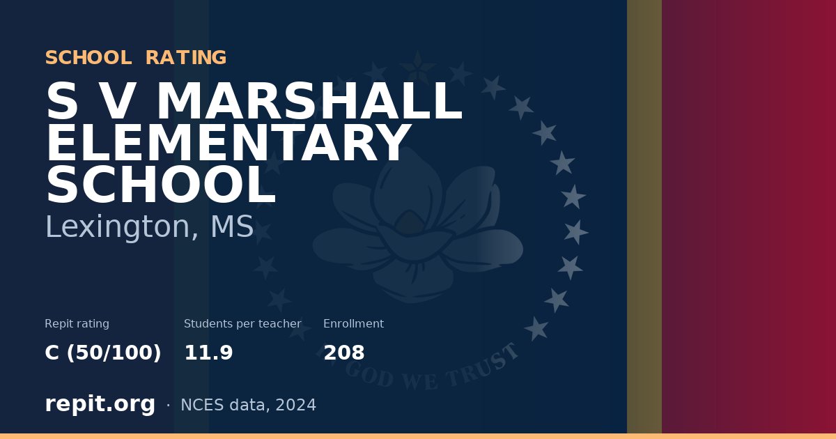 S V MARSHALL ELEMENTARY SCHOOL, Lexington, MS — Repit school rating C (50/100)