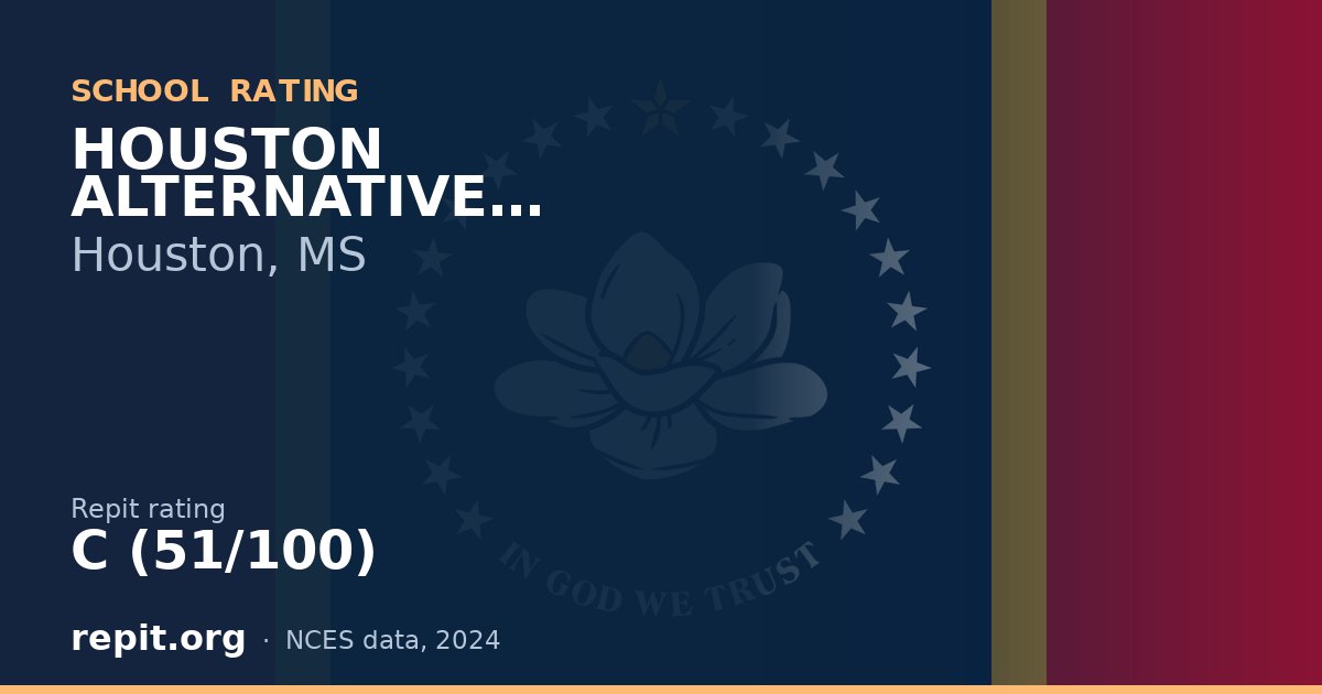HOUSTON ALTERNATIVE SCHOOL, Houston, MS — Repit school rating C (51/100)