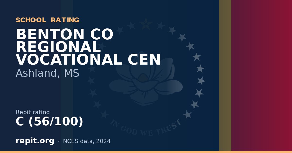 BENTON CO REGIONAL VOCATIONAL CEN, Ashland, MS — Repit school rating C (56/100)