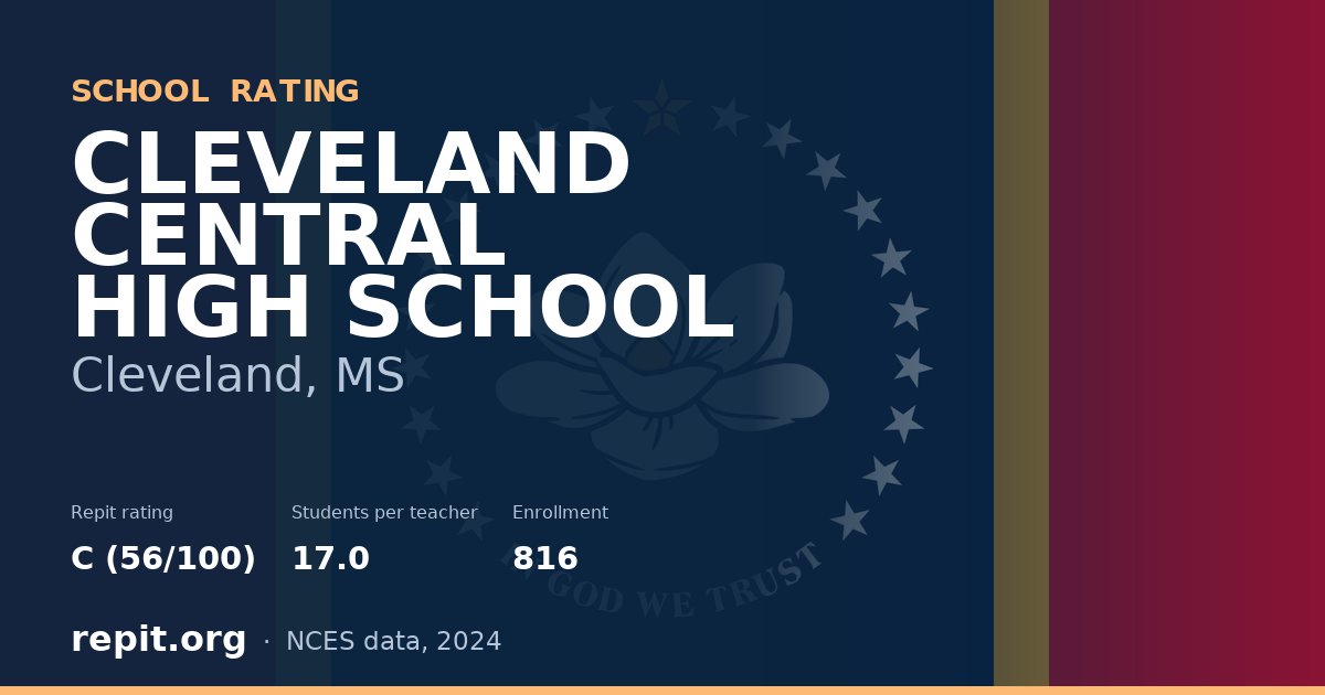 CLEVELAND CENTRAL HIGH SCHOOL, Cleveland, MS — Repit school rating C (56/100)