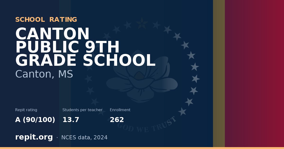 CANTON PUBLIC 9TH GRADE SCHOOL, Canton, MS — Repit school rating A (90/100)