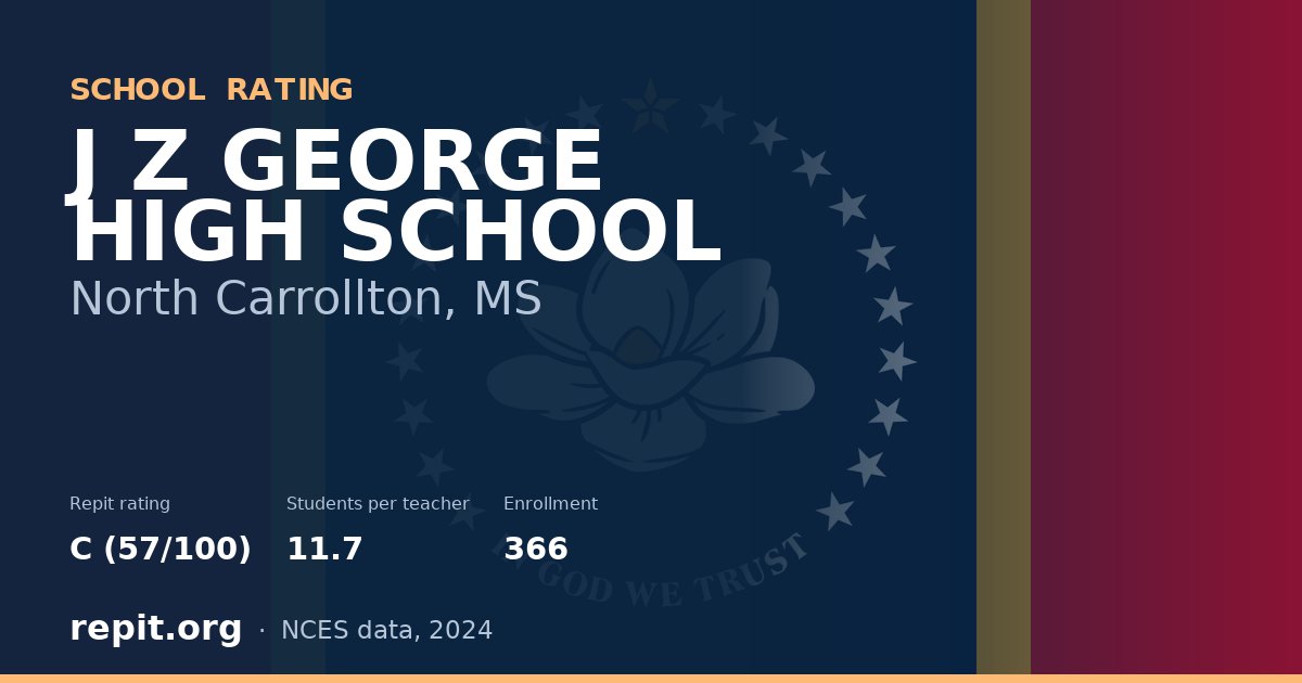 J Z GEORGE HIGH SCHOOL, North Carrollton, MS — Repit school rating C (57/100)