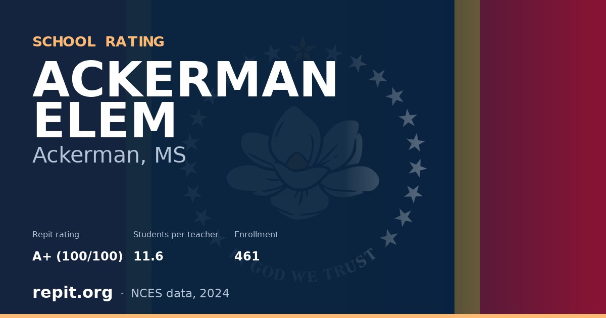 ACKERMAN ELEM, Ackerman, MS — Repit school rating A+ (100/100)