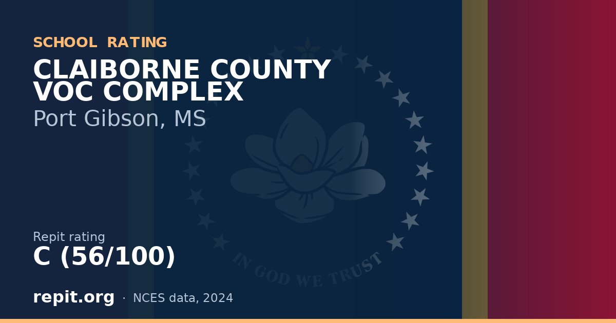 CLAIBORNE COUNTY VOC COMPLEX, Port Gibson, MS — Repit school rating C (56/100)