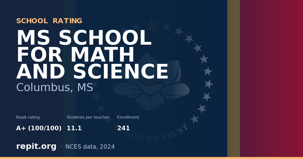 MS SCHOOL FOR MATH AND SCIENCE, Columbus, MS — Repit school rating A+ (100/100)