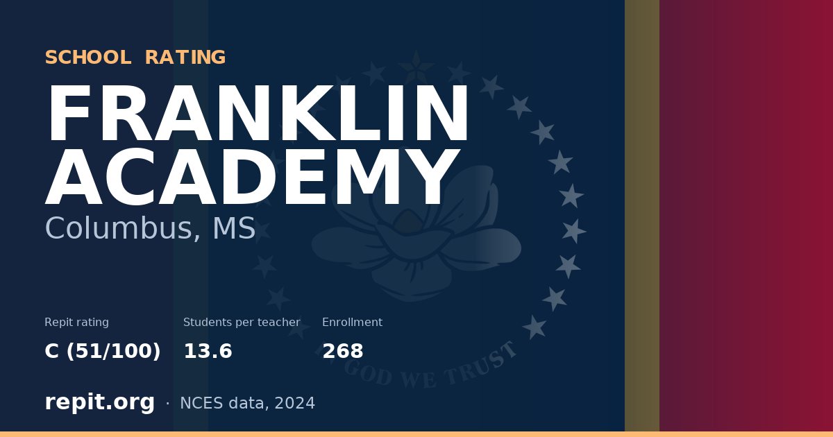 FRANKLIN ACADEMY, Columbus, MS — Repit school rating C (51/100)