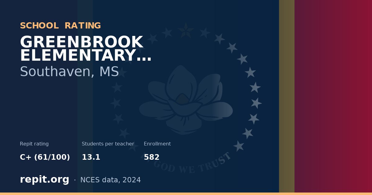 GREENBROOK ELEMENTARY SCHOOL, Southaven, MS — Repit school rating C+ (61/100)