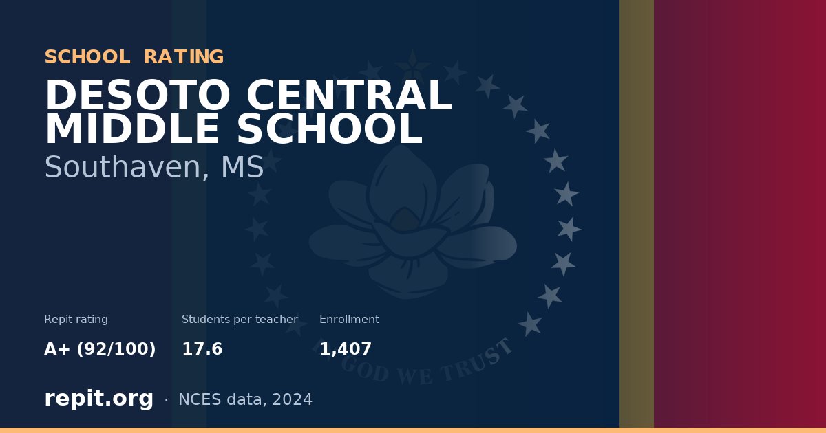 DESOTO CENTRAL MIDDLE SCHOOL, Southaven, MS — Repit school rating A+ (92/100)