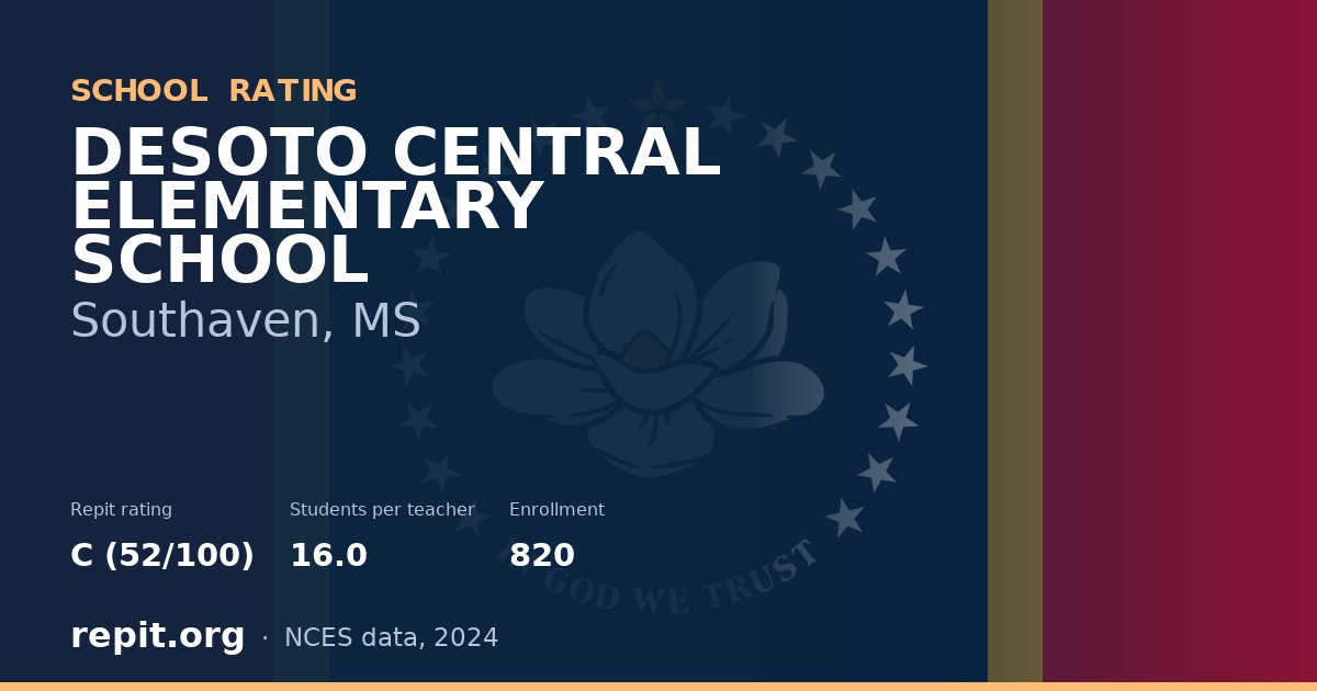 DESOTO CENTRAL ELEMENTARY SCHOOL, Southaven, MS — Repit school rating C (52/100)