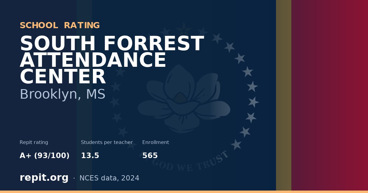 SOUTH FORREST ATTENDANCE CENTER, Brooklyn, MS — Repit school rating A+ (93/100)