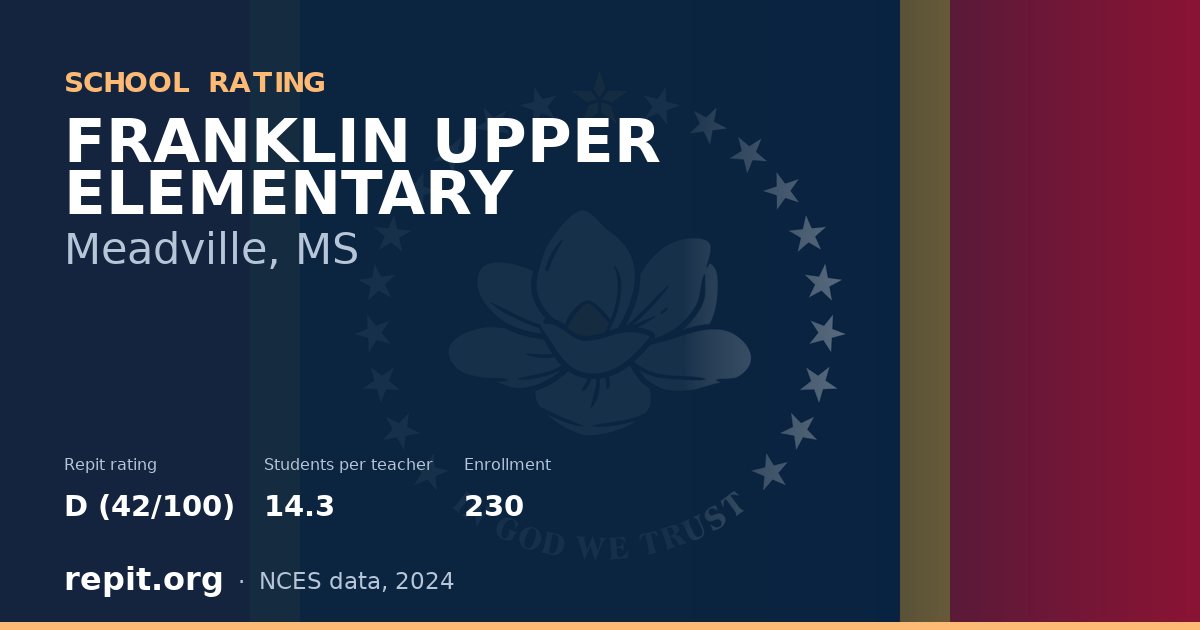 FRANKLIN UPPER ELEMENTARY, Meadville, MS — Repit school rating D (42/100)