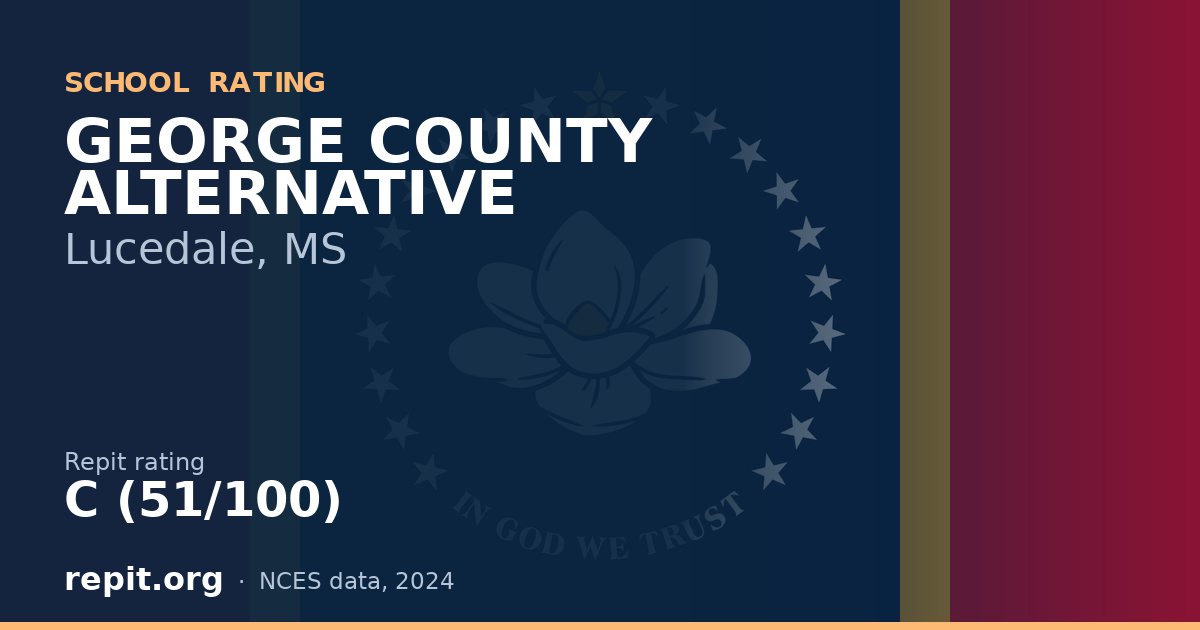 GEORGE COUNTY ALTERNATIVE, Lucedale, MS — Repit school rating C (51/100)