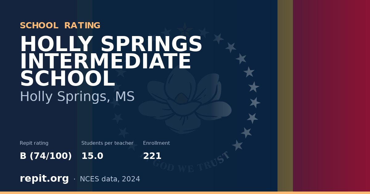 HOLLY SPRINGS INTERMEDIATE SCHOOL, Holly Springs, MS — Repit school rating B (74/100)