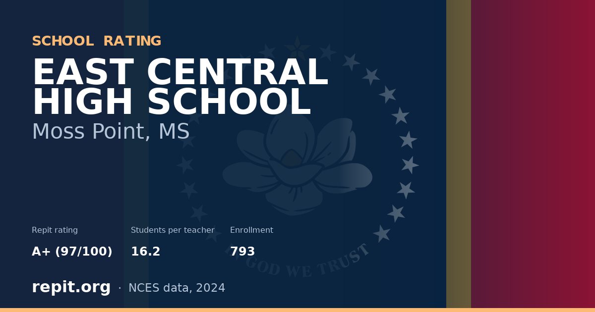 EAST CENTRAL HIGH SCHOOL, Moss Point, MS — Repit school rating A+ (97/100)