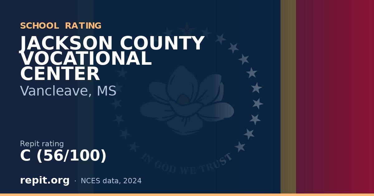 JACKSON COUNTY VOCATIONAL CENTER, Vancleave, MS — Repit school rating C (56/100)