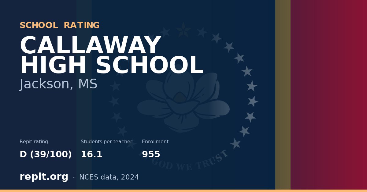 CALLAWAY HIGH SCHOOL, Jackson, MS — Repit school rating D (39/100)