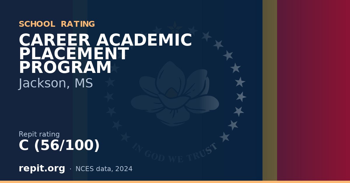 CAREER ACADEMIC PLACEMENT PROGRAM, Jackson, MS — Repit school rating C (56/100)