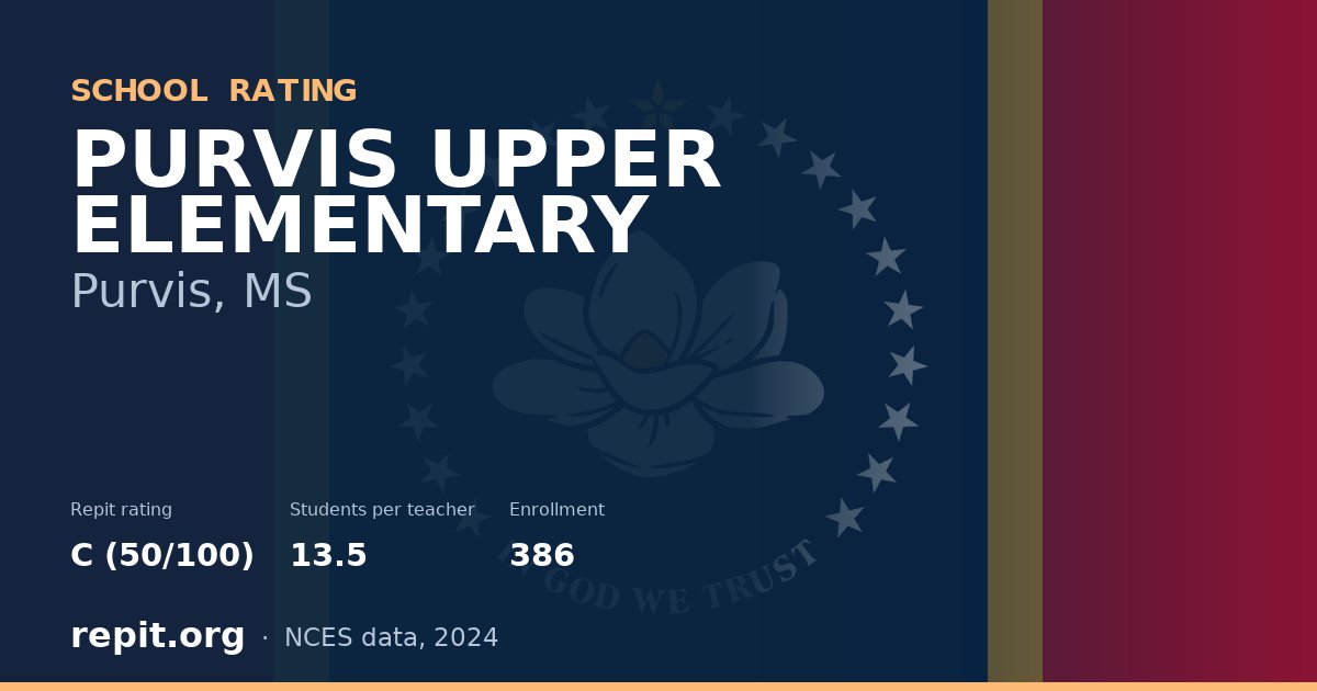 PURVIS UPPER ELEMENTARY, Purvis, MS — Repit school rating C (50/100)