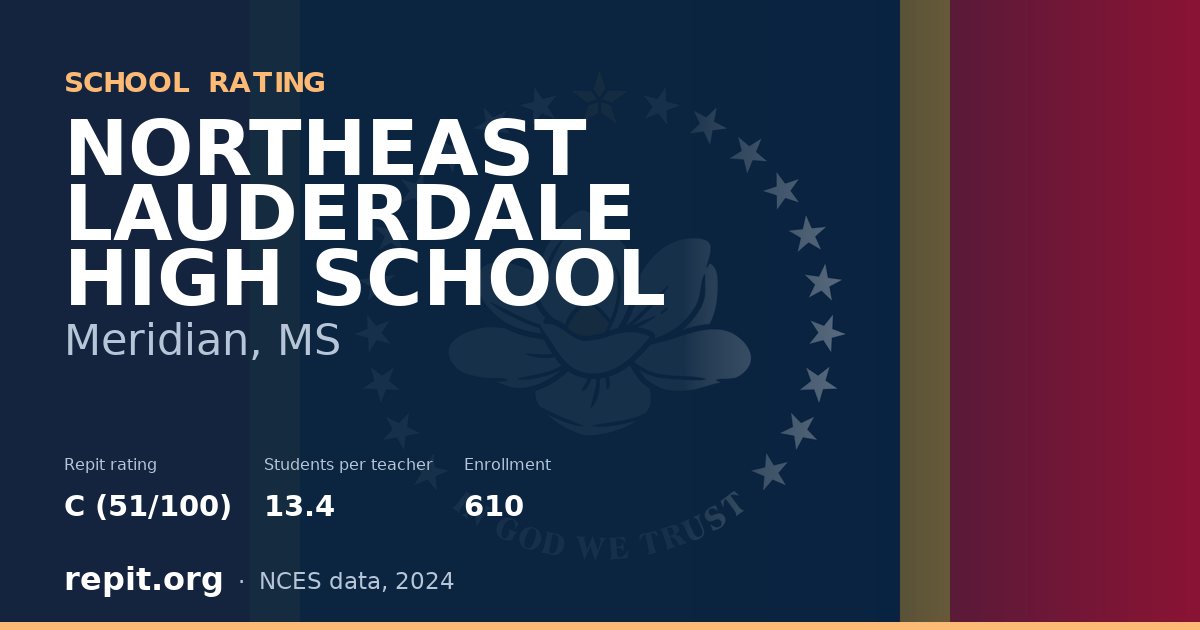 NORTHEAST LAUDERDALE HIGH SCHOOL, Meridian, MS — Repit school rating C (51/100)