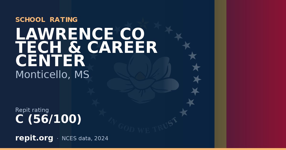 LAWRENCE CO TECH & CAREER CENTER, Monticello, MS — Repit school rating C (56/100)