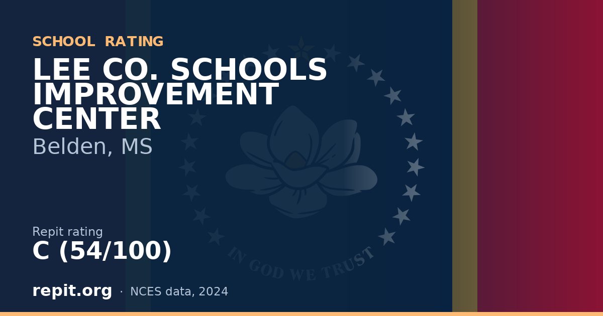 LEE CO. SCHOOLS IMPROVEMENT CENTER, Belden, MS — Repit school rating C (54/100)