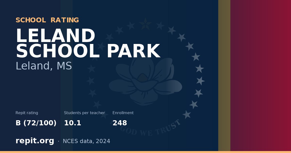 LELAND SCHOOL PARK, Leland, MS — Repit school rating B (72/100)