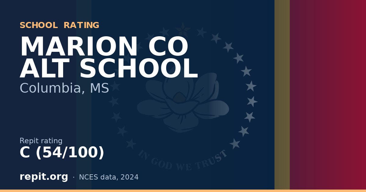 MARION CO ALT SCHOOL, Columbia, MS — Repit school rating C (54/100)