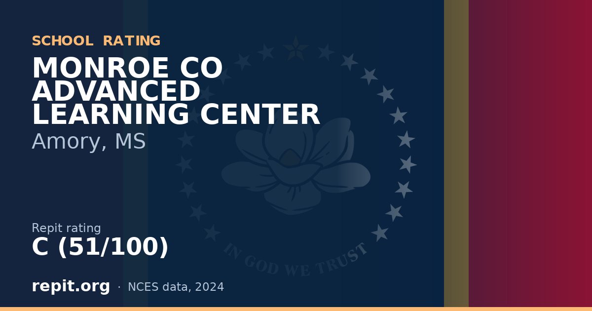 MONROE CO ADVANCED LEARNING CENTER, Amory, MS — Repit school rating C (51/100)